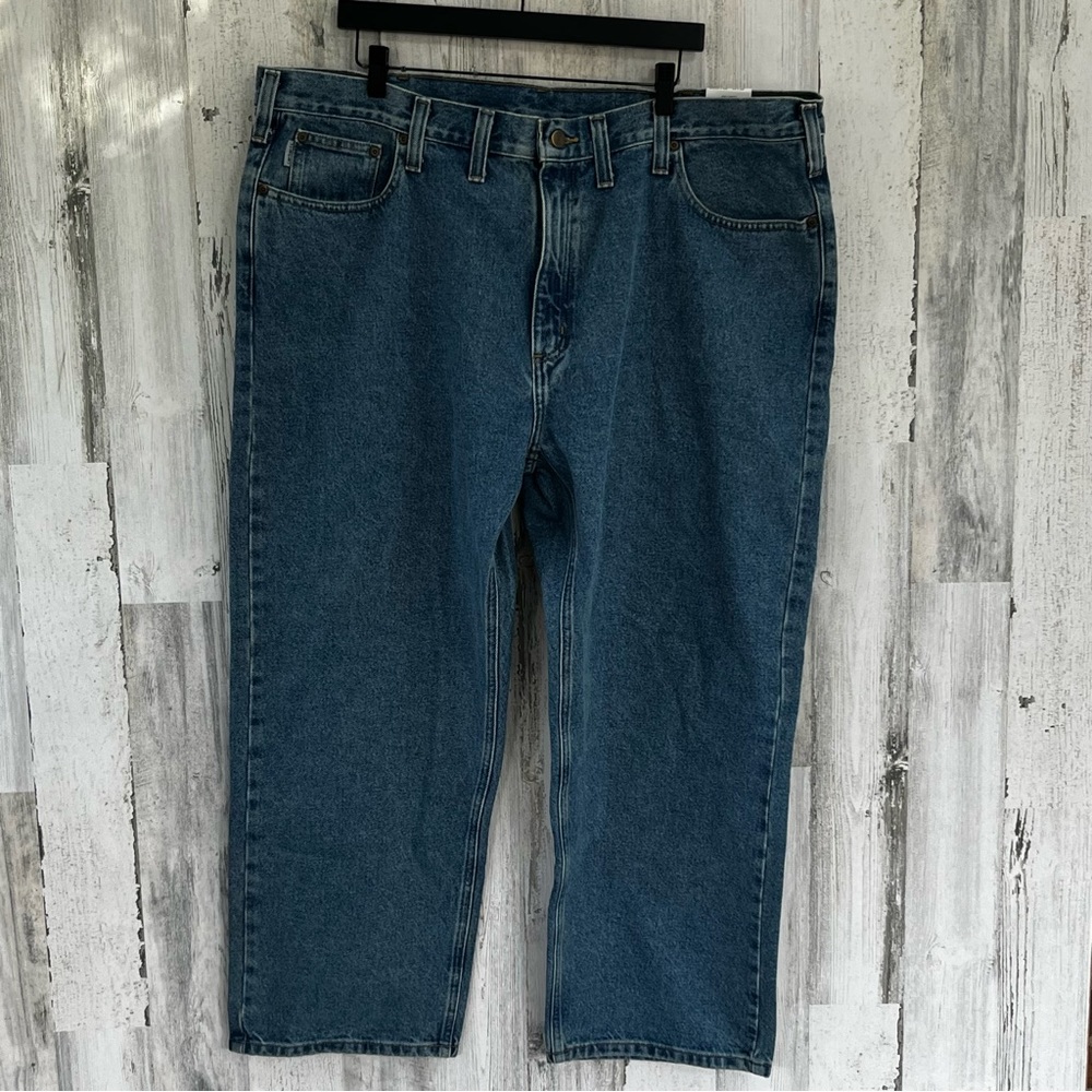Carhartt Men’s B460 Relaxed Fit Straight Leg Denim Jeans Size 46X28 Irregular